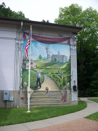 Mural on exterior of building