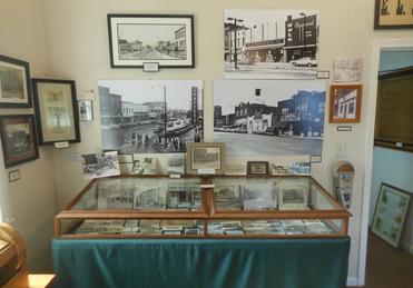 Museum exhibit cases: Shoes, Shops & Sidewalk Sales - Downtown: As Time Goes By
